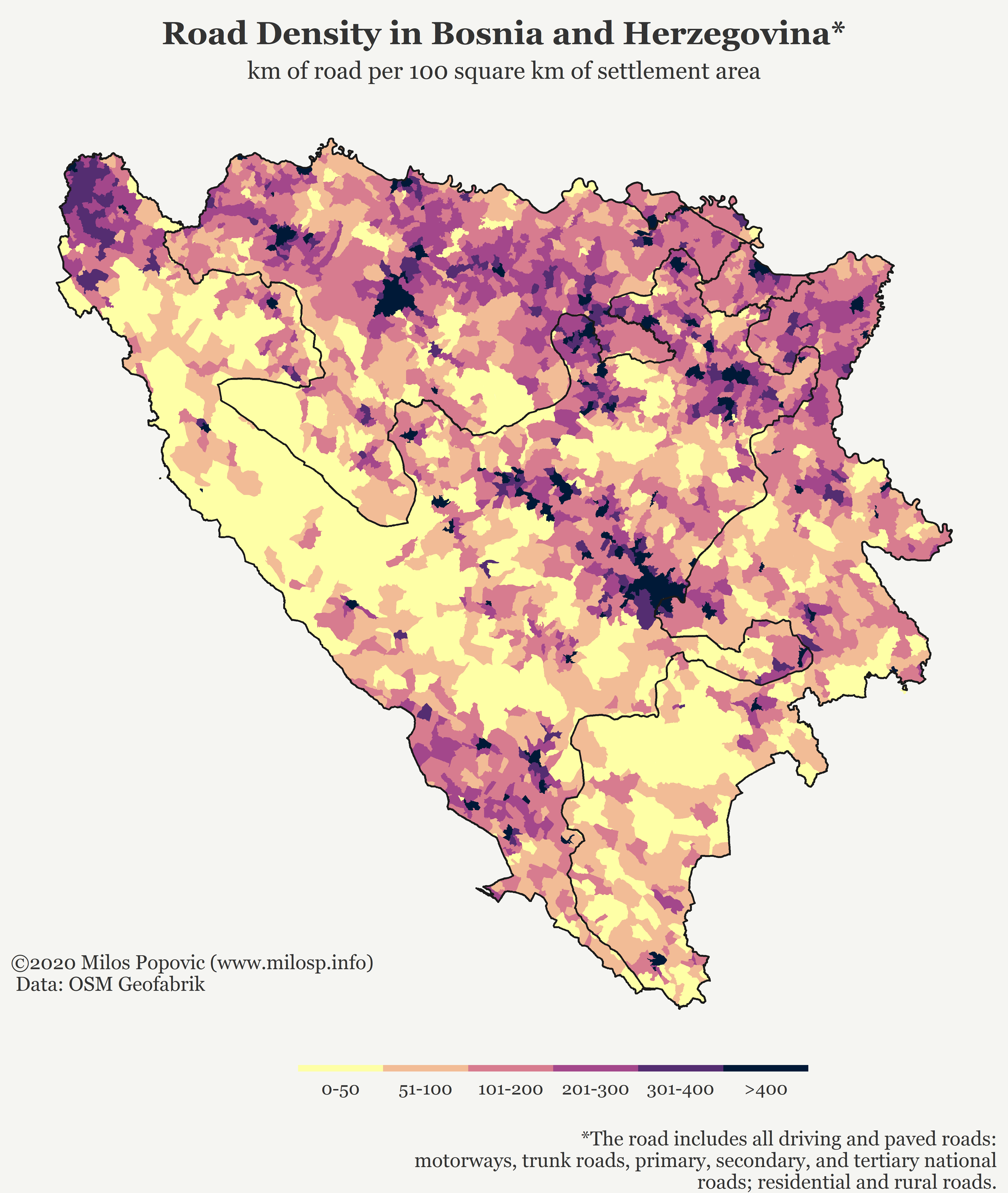 Population Density In The Serb Republic And Brcko District (2013)